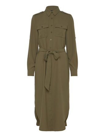 Lauren Ralph Lauren | Belted Double-Faced Georgette Shirtdress | 38