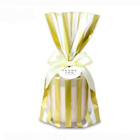 50ST Godispåsar Guld Prickar Remsor STRIPS - spot sales