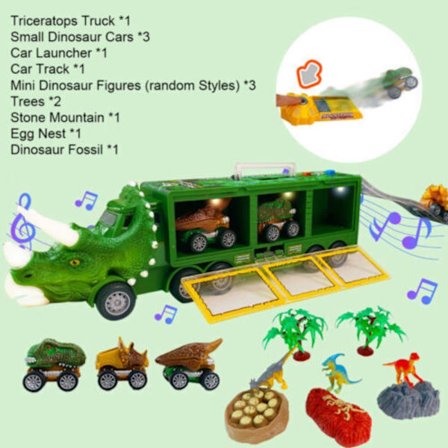 Dinosaur Transport Legetøj Dinosaur Truck Legetøj GRØN