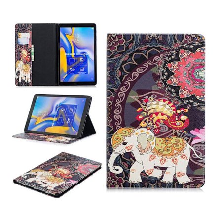 Samsung Galaxy Tab A 10.5 mönstrat flipfodral i läder - Stamelefant