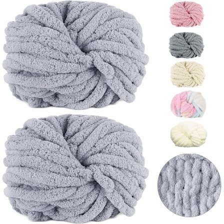 500g (250gx2) Paksu Garnboll n. 54m Chenille Paksu Pälsgarn Pehmeä Villa Paksu Garn Pehmeä Neulelanka Virkattuihin Peittoihin Huiveihin Hattuihin