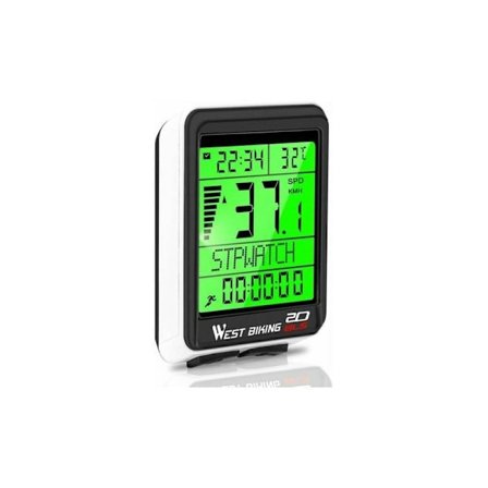 Cykelcomputer Odometer Trådløs Vandtæt Stor LCD-skærm 5 Sprog