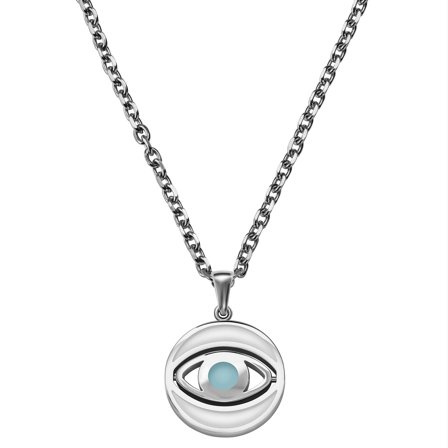 Evil Eye | Roterende Zilverkleurige Ketting voor mannen - Stalen kettingen