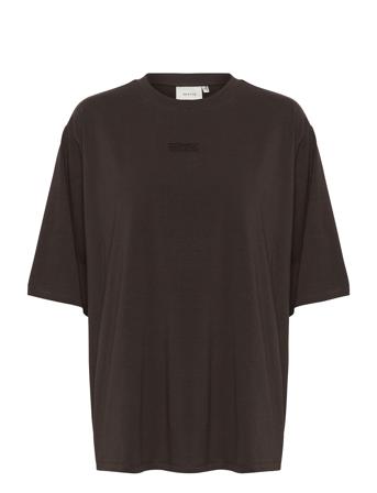 Samigz Emb Tee Tops T-shirts & Tops Short-sleeved Brown Gestuz