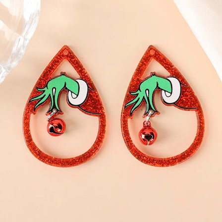 6Pcs Christmas Gingle Bells Charms Creative Acrylic Pendant For Keychain Necklace Jewelry Diy Making