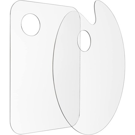 2-pack 30 x 20 cm Akrylfärgspalett med Tumhål Klar Färgpalett, Lättrengjord Non-Stick Artistpalett för Oljeakvarell Hantverk DIY Konst P