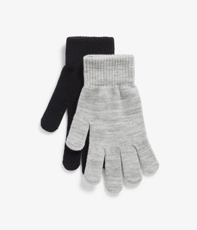 Kappahl | Rękawice z palcami 2-pack Czarne ONE SIZE | Czarne