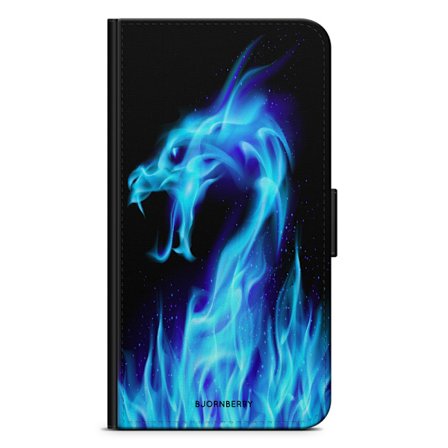 Bjornberry Plånboksfodral iPhone 11 Pro - Blå Flames Dragon