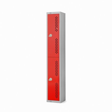 Perforated door locker, 4 door, 1800x300x300 mm, black