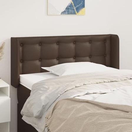 Vidaxl Huvudgavel Med Kanter Brun 103x16x78/88 Cm Konstläder Brun