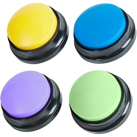 Helppokäyttöiset, ohjelmoitavat ja äänitettävät painikkeet, hauskoja lahjoja toimistoon ja kotiin, selkeä äänitys ja vuorovaikutteisuus mukautettavaan