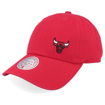 Mitchell & Ness - NBA Röd unconstructed Keps - Chicago Bulls Micro Lefty Strapback Red Dad Cap @ Hatstore
