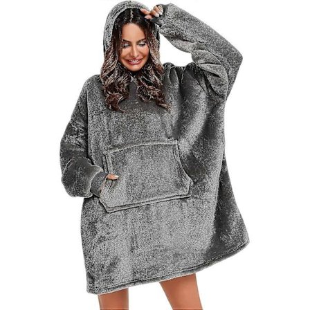 Villapaita Huppupyyhe Huopa Huppari Lazy Blanket Pyjama Hupullinen Fleece Lämpö