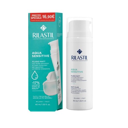 Rilastil Aqua Sensitive - Fluido Matt 40ml - Tratt.viso 24 ore antimperfezioni