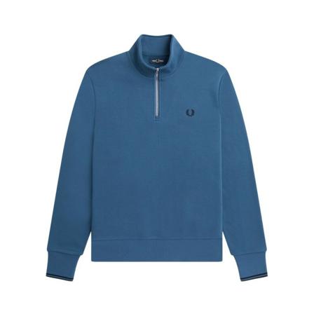 Fred Perry Half Zip Sweatshirt Midnight Blue , Blauw , Heren , Maat: S