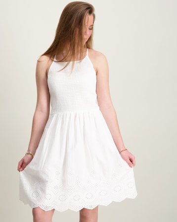 Kids ONLY KOGBONDI LIFE STRAP EMB DRESS WVN Hvid Kjoler Pige - Kids Brand Store