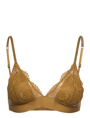 Bra Nora Triangle Bralette Fas Lingerie Bras & Tops Soft Bras Triangle Bras Gul Lindex