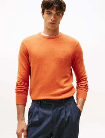 Tommy Hilfiger Pima Org Ctn Cashmere Crew Neck - Orange - S