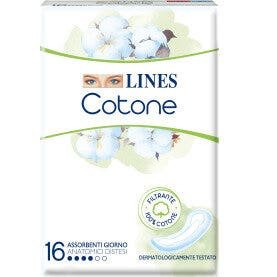 Lines Cotone 16 Assorbenti Sottili Giorno Anatomici Distesi
