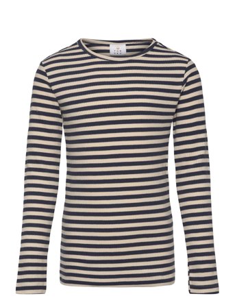 Tnmoore Uni L_S Rib Tee Navy The New