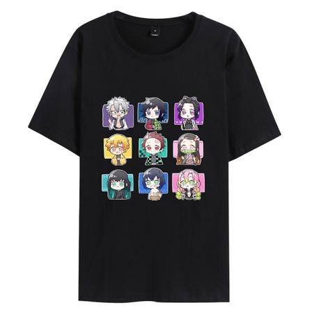 Demon Slayer Tryckta Unisex Fashion T-shirts Tee Casual Sommar Kortärmad Toppar Gåvor B L