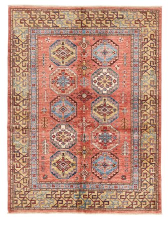 Kazak Ariana Vloerkleed Handgeknoopt 153X203 Donkerrood/Bruin Afghanistan