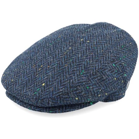 Jaxon & James - Blau flatcap Cap - Brooklyn Flat Cap Navy Snap Cap @ Hatstore