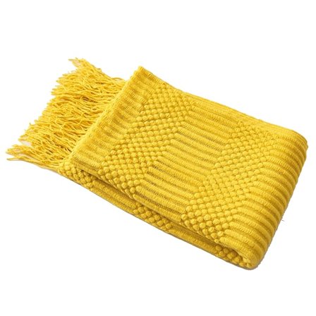 Kastfilt för soffa, hösttexturerad stickad filt med fransar, mysig vävd boho-sängfilt för soffa, säng, stol, akryl vågmönster 127x152 cm