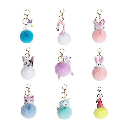 Dekorativ nøkkelring veske tilbehør anheng gave plysj stoff fest festival