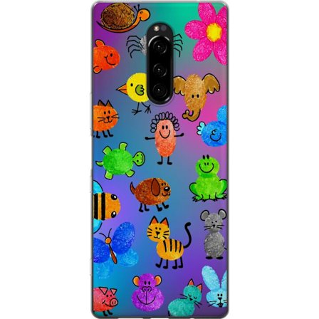 Yhteensopiva Puhelinkuori Sony Xperia 1 Little Scribble Friends