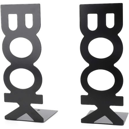 2 st bokstöd karaktärsform bokstativ bokhylla hållare metallbokstopp