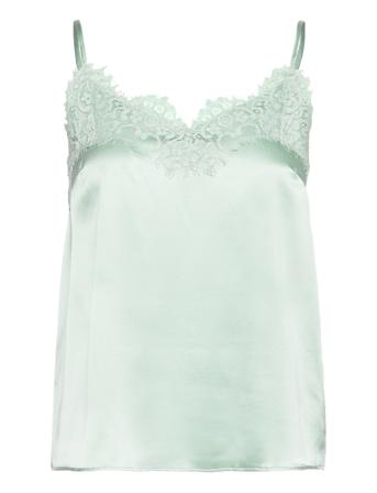 Silk Strap Top Green Rosemunde