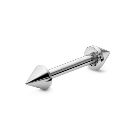 Piercing barbell droit à pointes en acier chirurgical argenté 6 mm pour hommes - Bijoux pour piercing à l'oreille - Bijoux de piercing