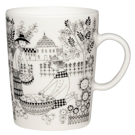 Arabia Emilia kopp 0,5 liter' - 'Hvit & sort