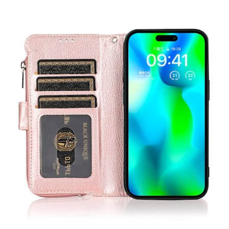 Plånboksfodral med Dragkedja - Fodral till iPhone 15