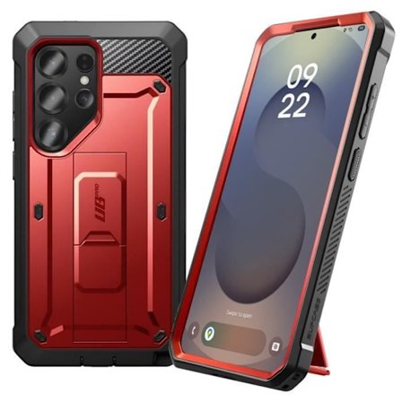 Coque Integreret - Supcase - Samsung Galaxy S25 Ultra - Stødabsorberende - Støtte - Rød