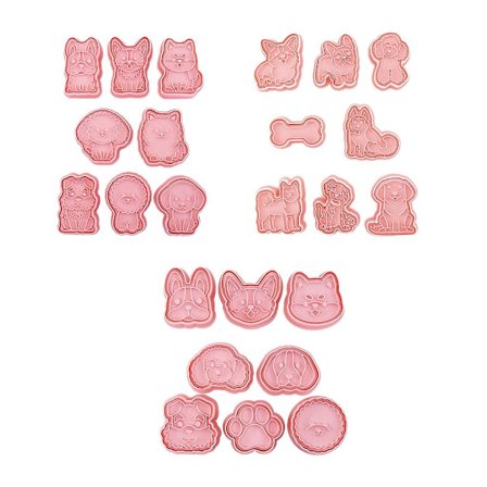 24 stk. husholdnings-diy bageværktøj kagepresning fondant manuelle småkageforme