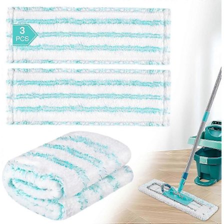 3-pak Erstatningsmoppebetræk til Leifheit Profi XL Micro Duo / Profi XL Cotton Plus Alle Gulvmoppehåndtag, Fjerner Hurtigt Pletter, Effektiv