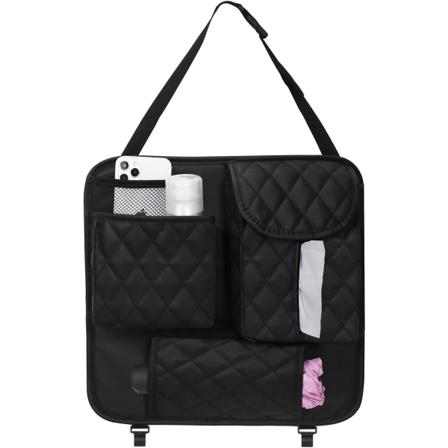 Bagsæde Bil Organizer, Premium PU Læder Bil Håndtaske Holder med Kroge og Store Lommer, Hængende Bagsæde Organizer