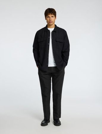 Selected Slh196-Straight Leroy Linen Bld Pnt Noos - Black - S