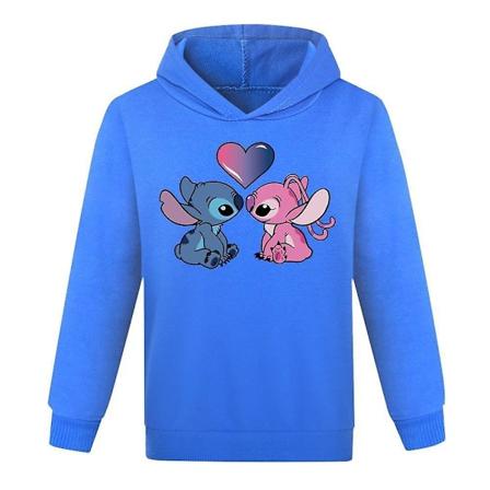 Lilo ja Stitch -hupparit Toppar Lapset Pojat Tytöt Pitkähihainen Casual Pusero Hyppääjä Huppari Joululahjat Tumma Sininen Dark Blue 9-10 Years