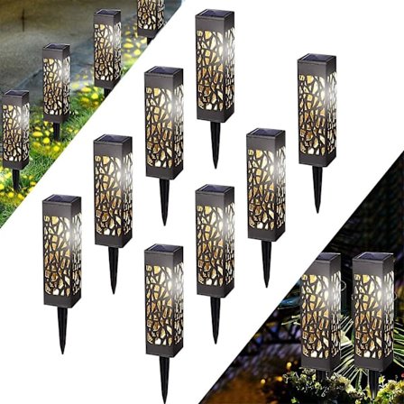 Utendørs solcellelys, Ip65 vanntett solcelledrevet hagelys for sti sti uteplass plen landskap julefest (8 stk)