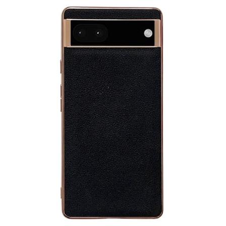 Google Pixel 7 Skal Äkta Läder Electroplating - Svart