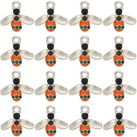 40 st Gold Bee-berlocker Honungsbi-berlocker Bulk Gul BumbleBee Strass Emalj Honungsbi Legering Insekter Vårberlocker