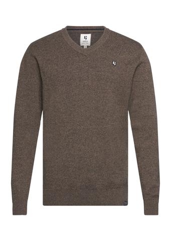 Men`s Pullover Strikkegenser V-krage Brun Garcia*Betinget Tilbud
