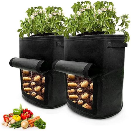 2 peruna kasvatuspussia, 10 gallonaa kuitukangas puutarhan istutus B