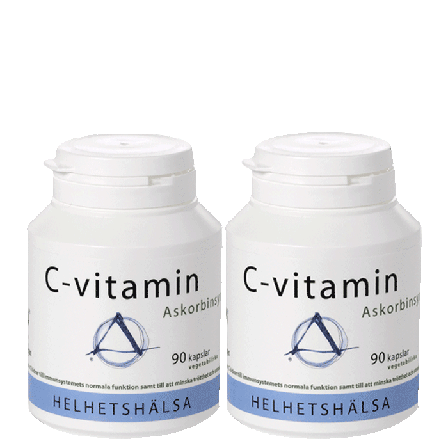 Helhetshälsa 2 x C-vitamin askorbinsyra, 90 kapslar