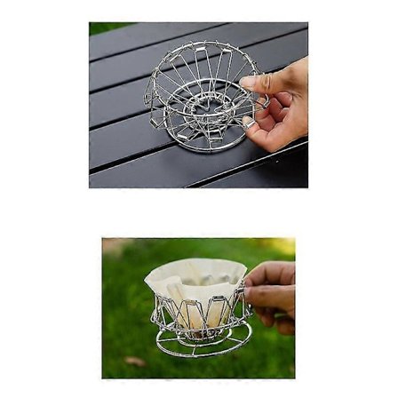 Kaffefilter Rostfritt Stål Kon Häll Över Kaffebryggare Ställhållare Vikbar Bärbar Kaffefilter