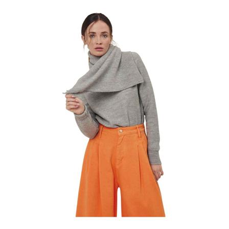 Silvian Heach, High-necked turtleneck with scarf Szary, Kobieta, Rozmiar: L