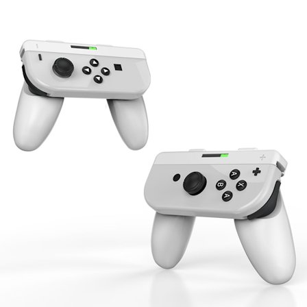 Switch/OLED Vasen ja oikean käden kahva kaksi yhdessä, Joycon pieni kahva irrotettava kaksi osaa (Valkoinen)